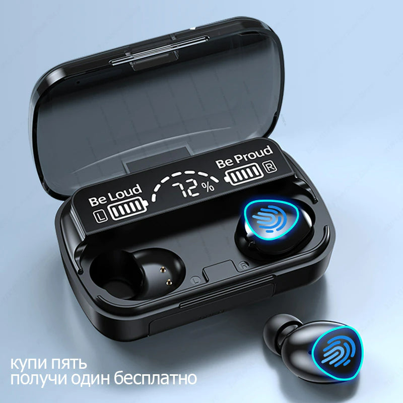 M10 TWS Wireless Headphones Touch Control Bluetooth-Compatible 5.1 Earphones Wireless Headset Waterproof 9D Hifi Quality Earbuds